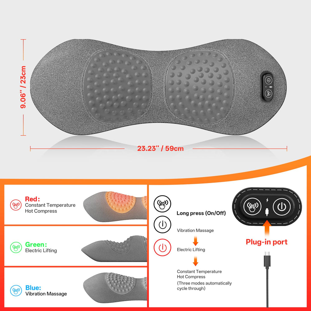 SUDAHIA lumbar pillow traction mode image shows gentle spine stretch