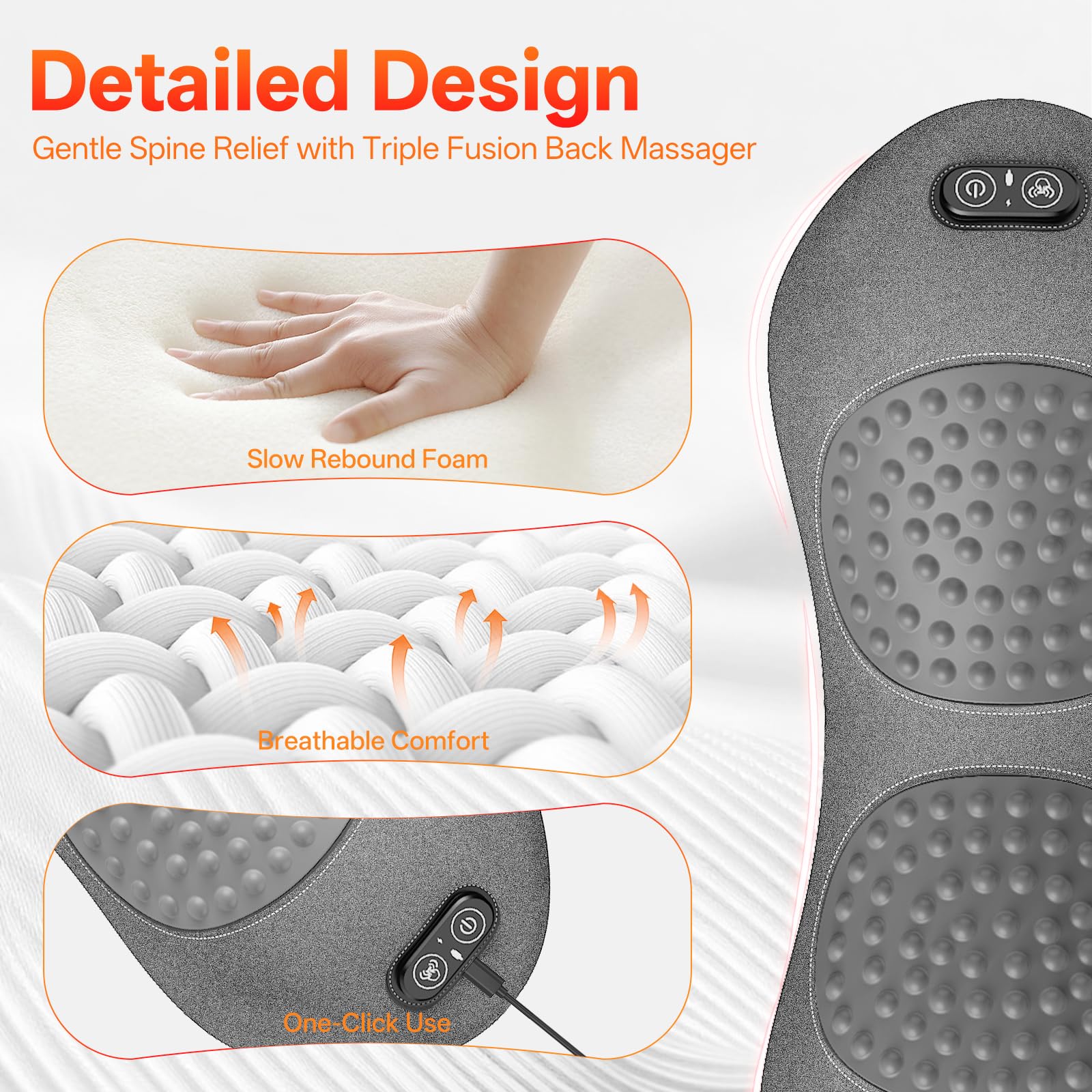 SUDAHIA lumbar pillow used on chair demonstrates easy daily relaxation