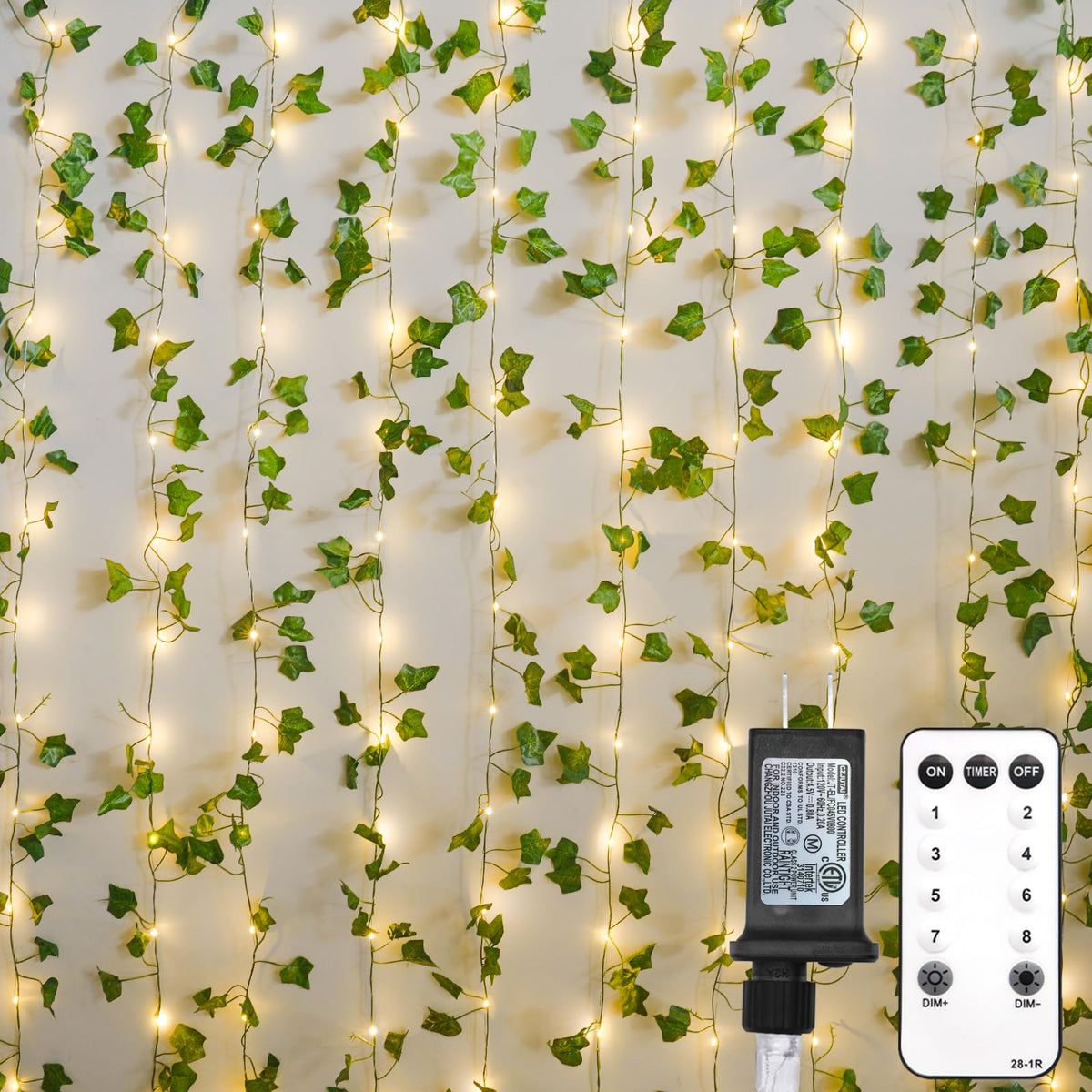 Suddus 200 LED vine curtain prestrung for quick, tangle-free setup