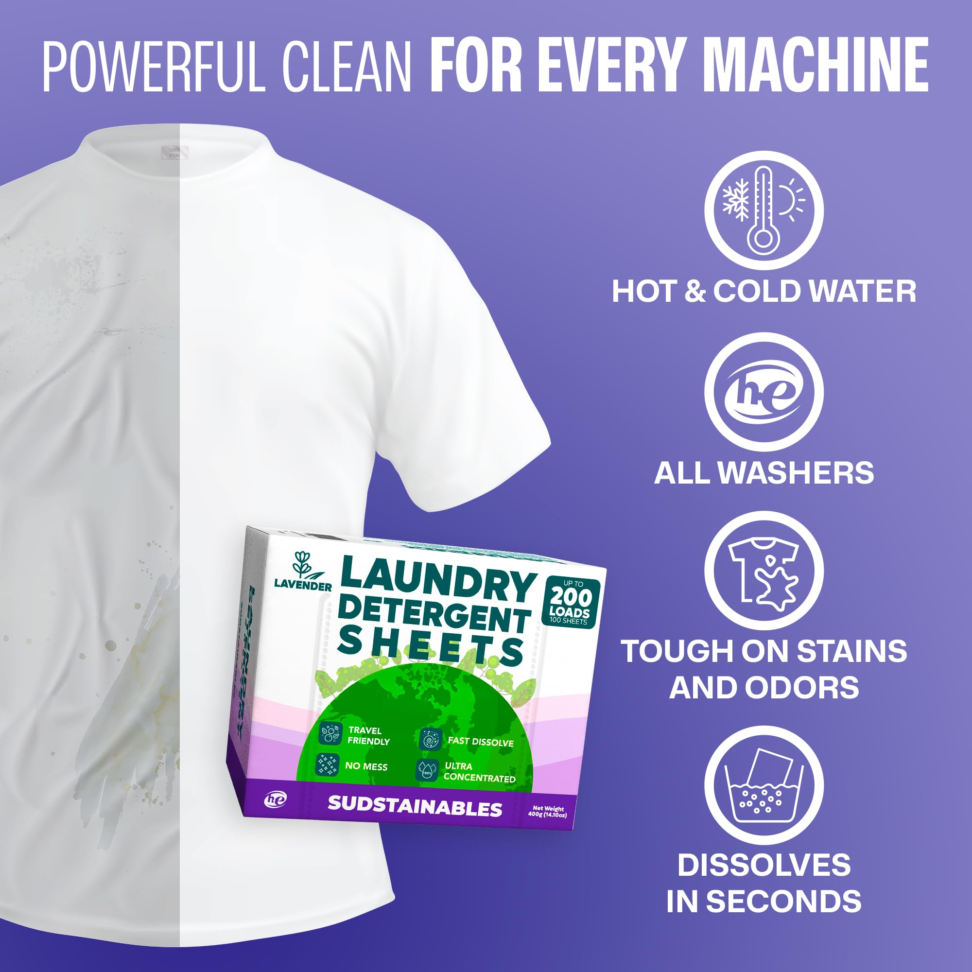 Sudstainables sheets work in cold water to protect fabrics.