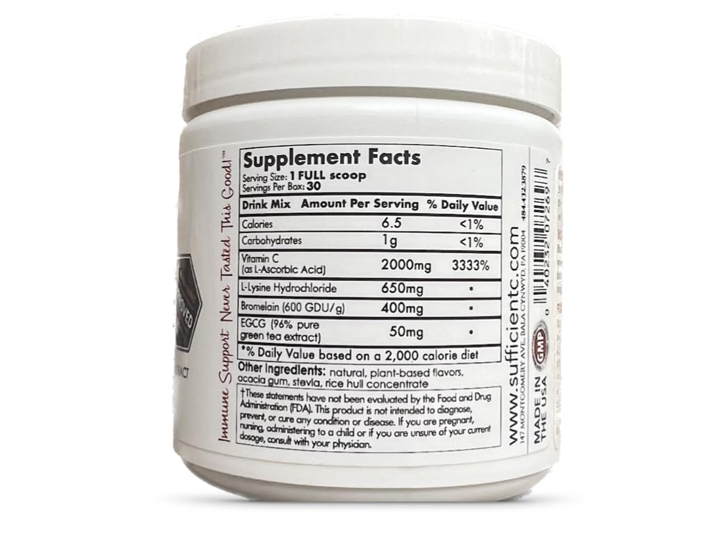 Sufficient-C dissolving powder in water for a quick, refreshing sip.