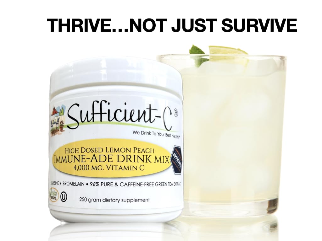 Refreshing Sufficient-C drink with ice in a glass