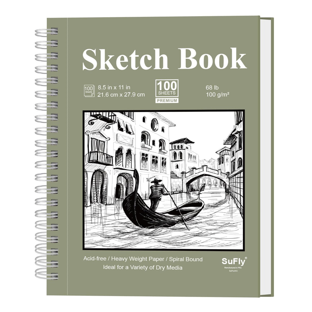 Sufly Sketch Book 8.5 x 11 cover with premium hardcover for on-the-go drawing.