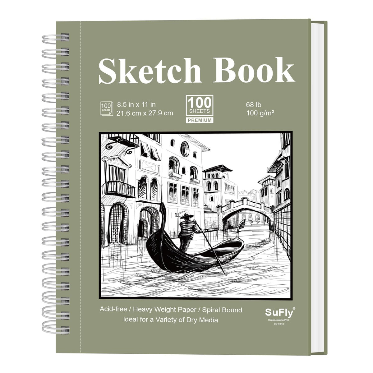 Sufly Sketch Book 8.5 x 11 cover with premium hardcover for on-the-go drawing.
