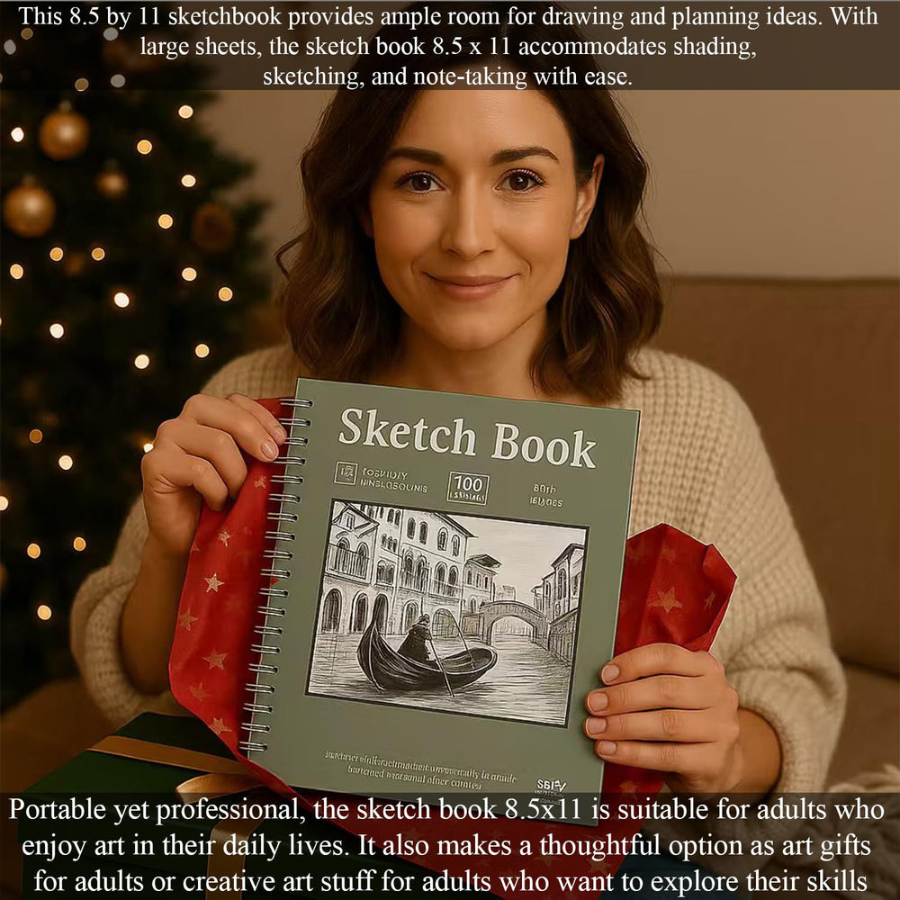 Sufly Sketch Book 8.5x11 fits backpacks for travel.