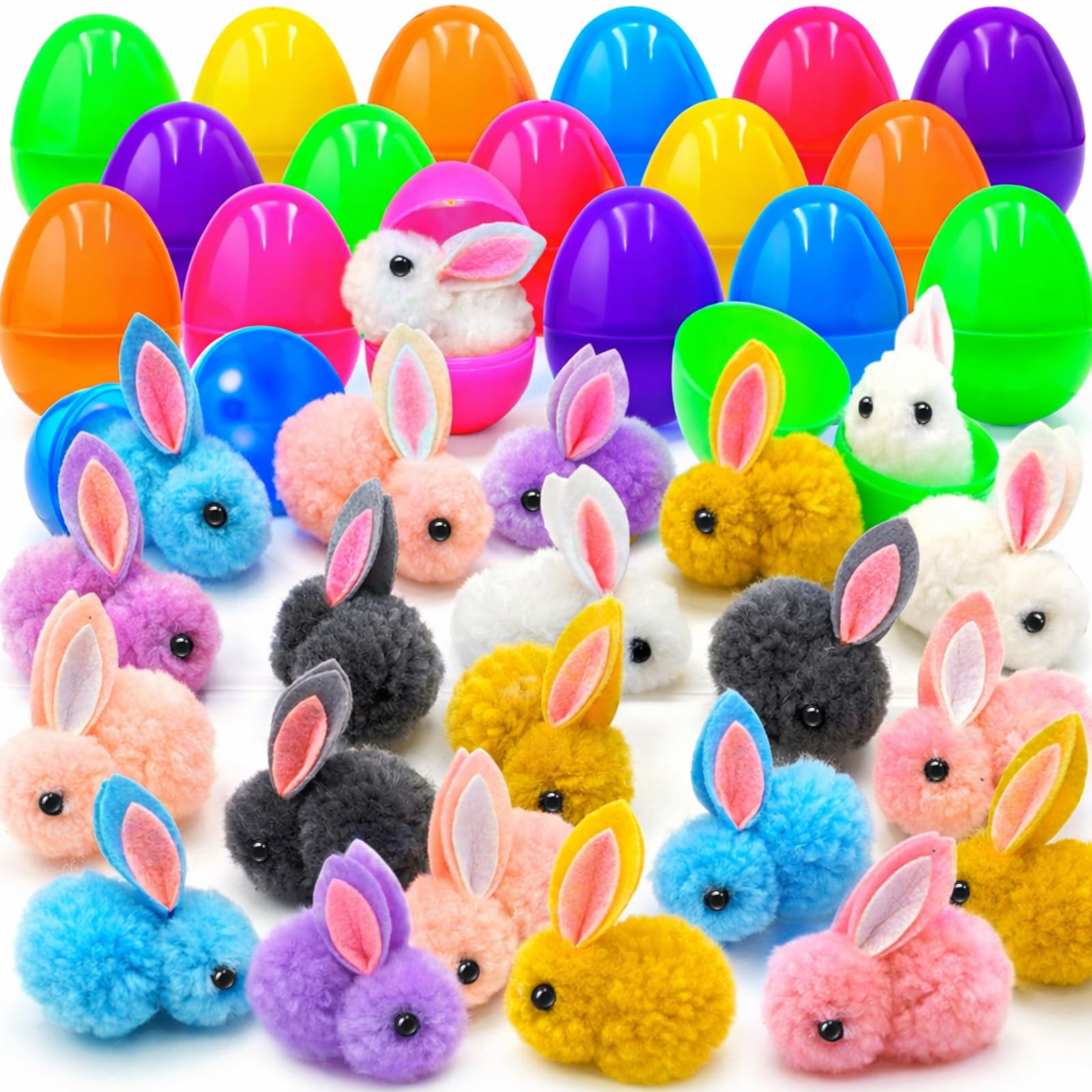 Sufuplay eggs in six bright colors ready for a kid-friendly Easter hunt.