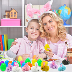 Sufuplay 2.4-inch plastic eggs showcase the durable, kid-safe design.