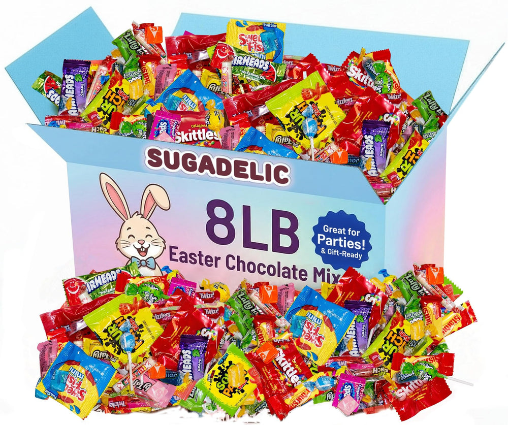 SUGADELIC bulk candy variety pack eight-pound assortment for quick party prep.