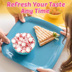 SUGADELIC Starlight Peppermints in display bowl for festive holiday gatherings.