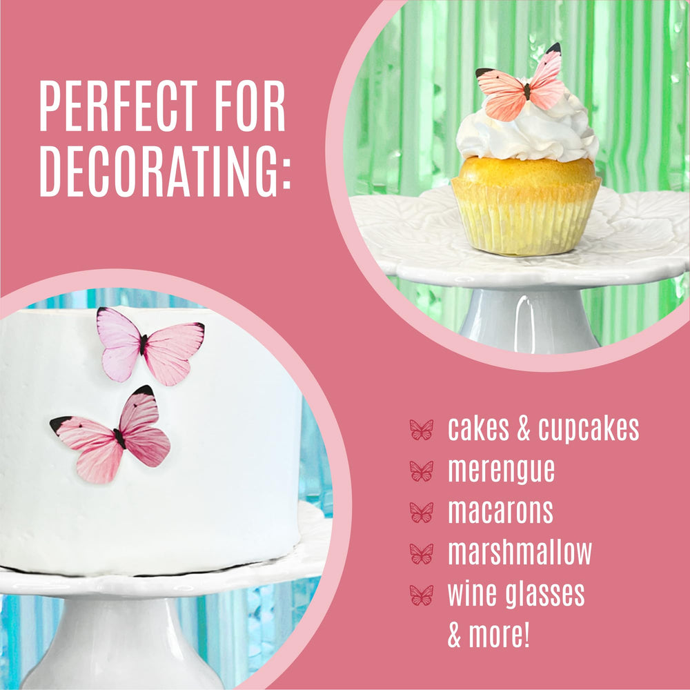 Sugar Robot edible butterfly cake topper, perfect for celebration cakes and cupcakes.