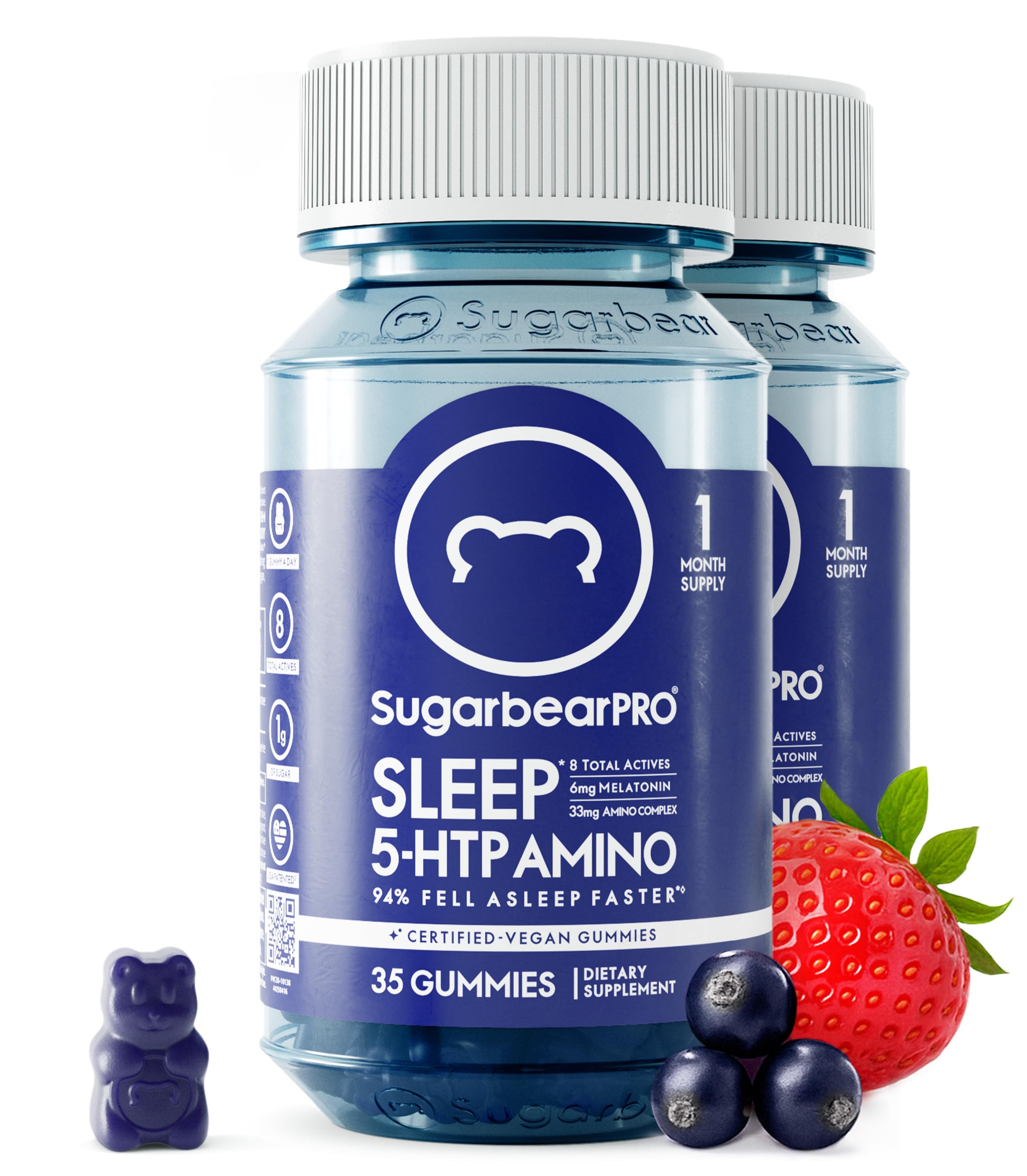 SugarBearHair SugarBearPro Sleep Gummy bottle front for easy nightly routine.