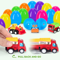 SUGFUT Easter basket fillers featuring toddler-friendly toy cars.