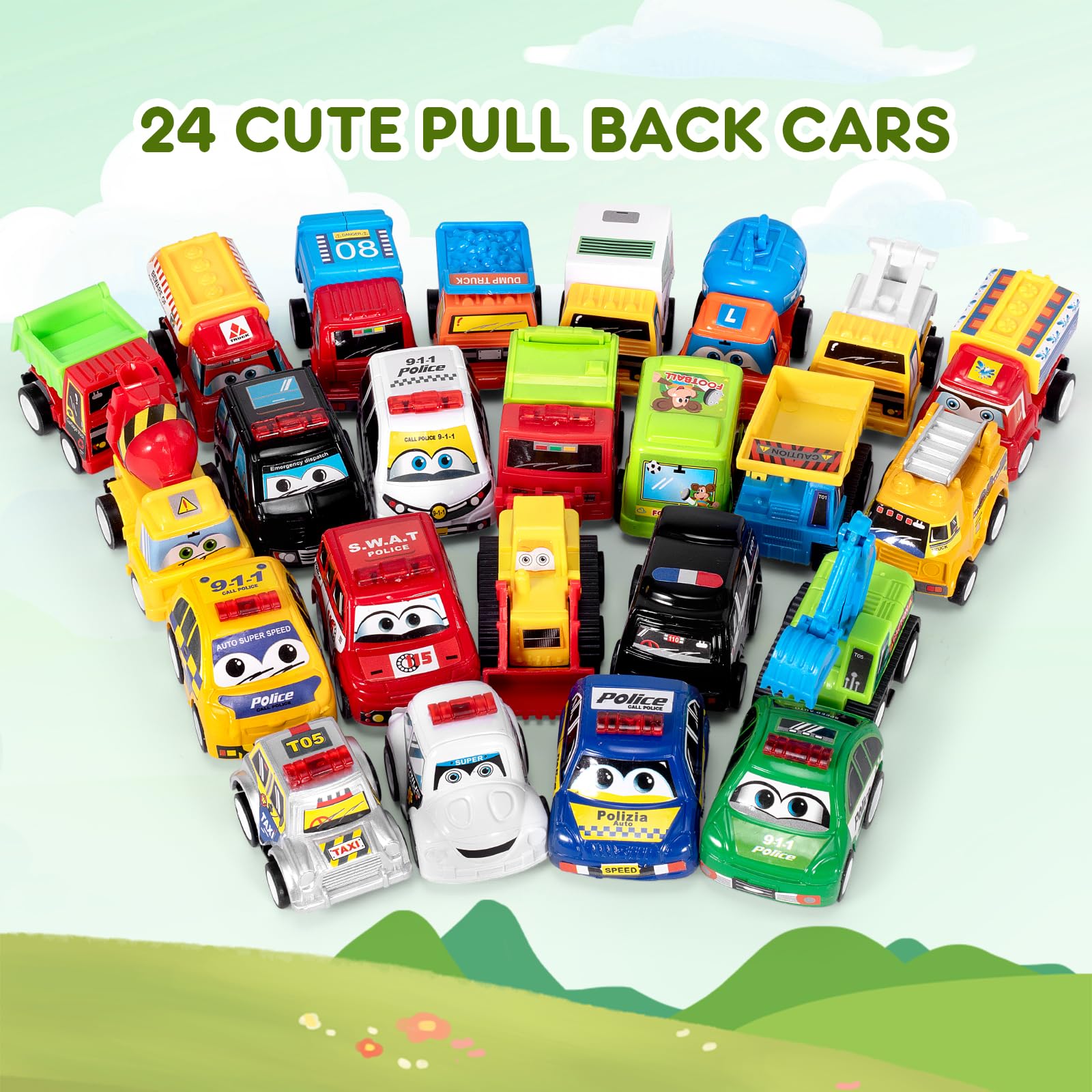 SUGFUT pull-back cars offer kinetic play without batteries.
