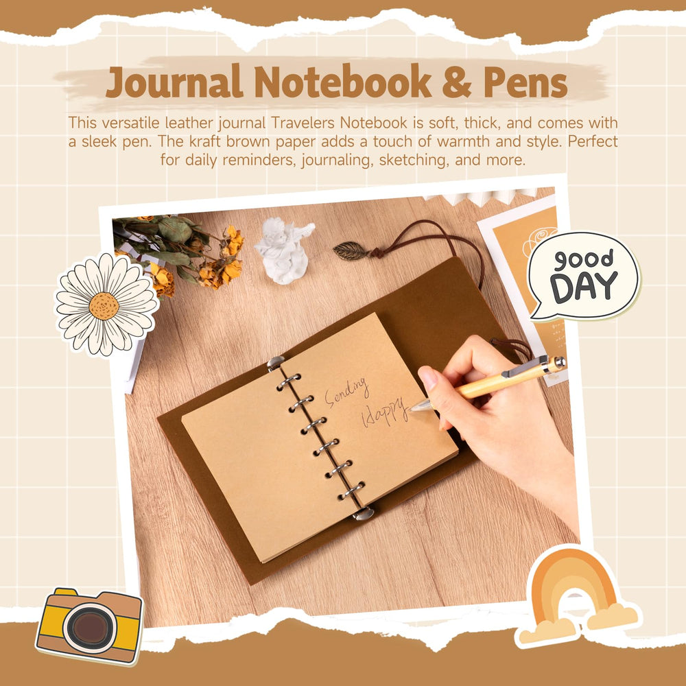 Suhctuptx leather journal travelers notebook for ideas on the go