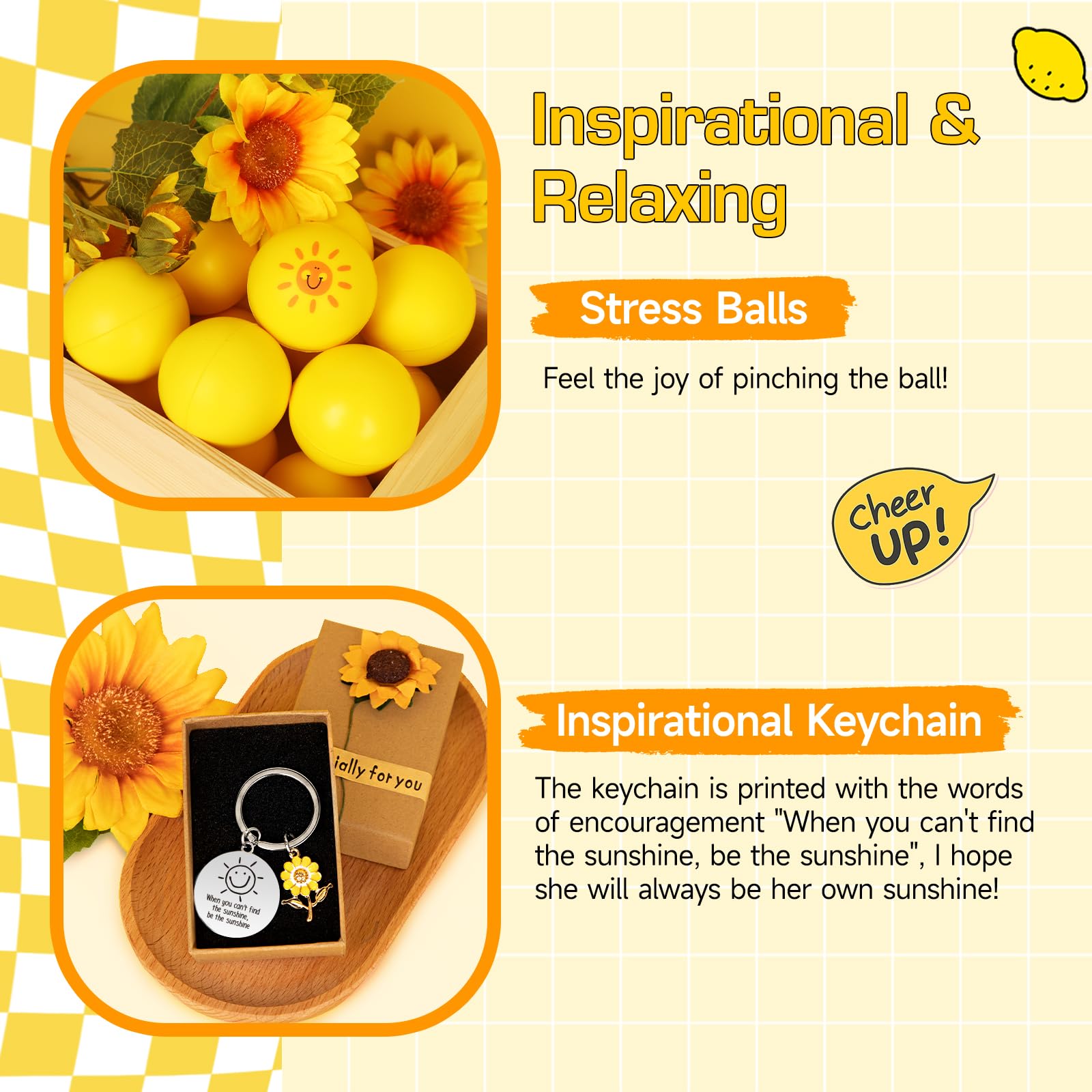 Suhctuptx sunflower keychain as a cheerful inspirational keepsake.