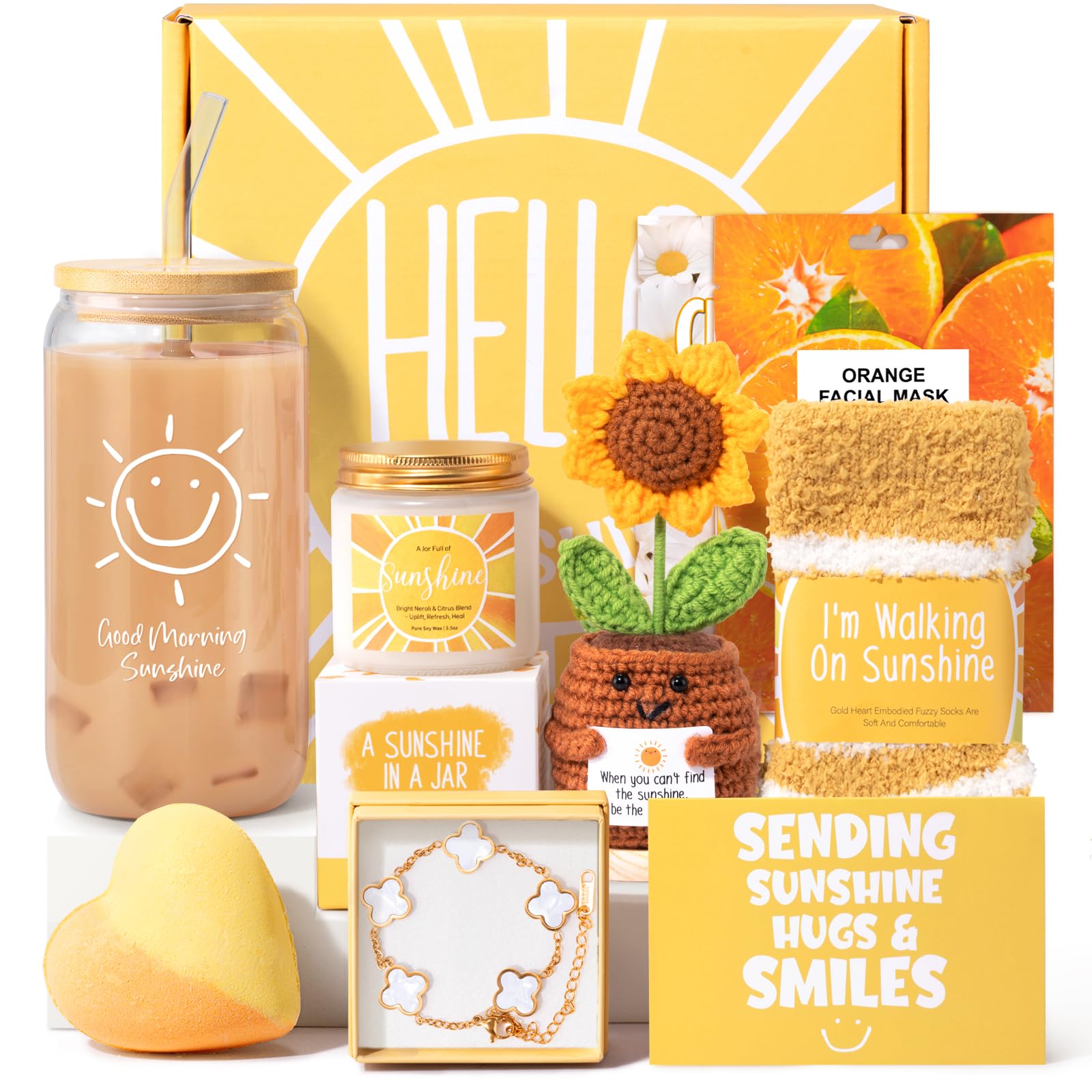 Suhctuptx Good Morning Sunshine Glass brightens mornings with a cheerful sun motif