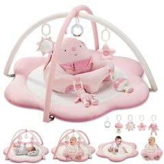 suihuooo 3-in-1 baby play mat with flower design for visual development