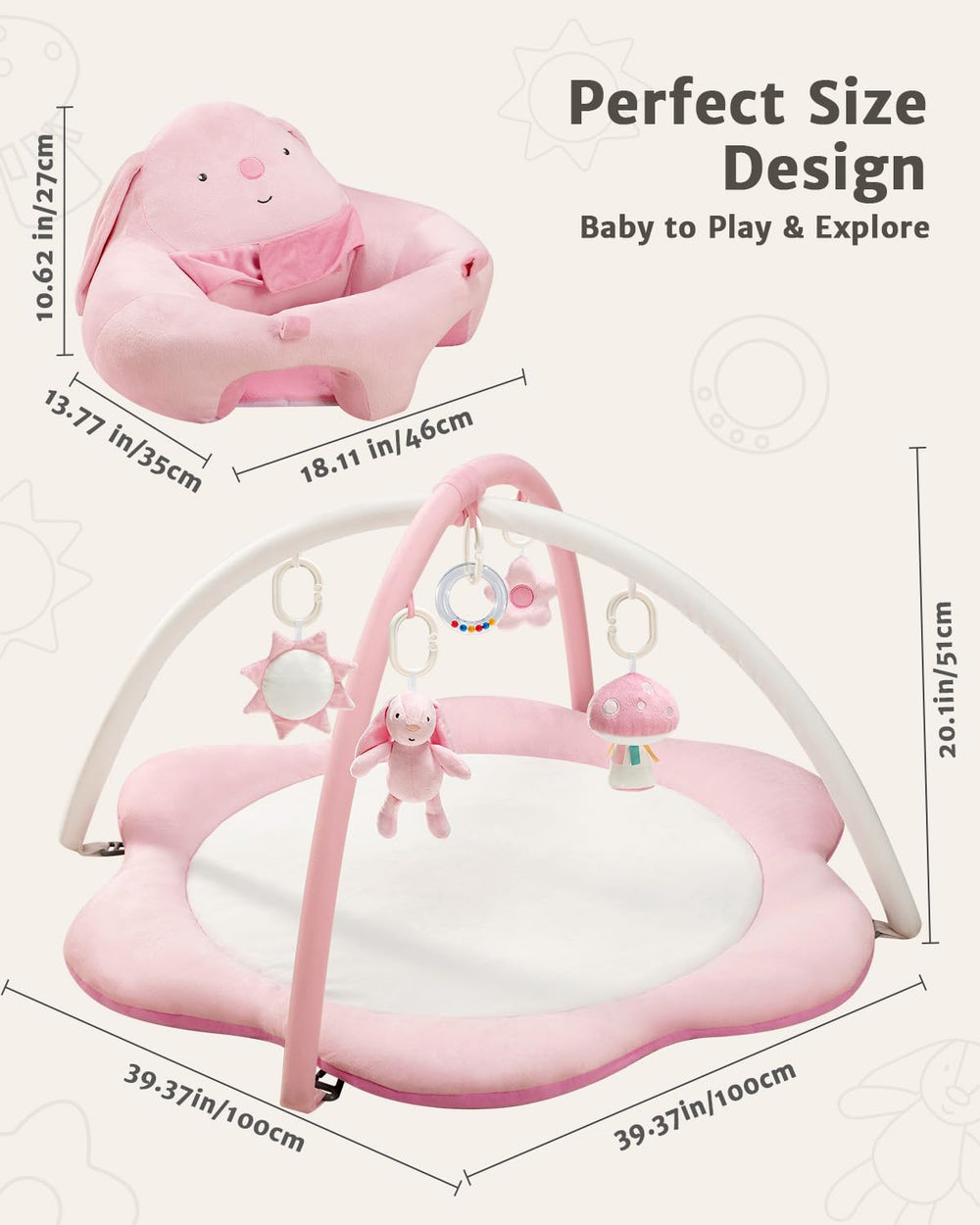 suihuooo rabbit-seat for babies supports sitting and comfort