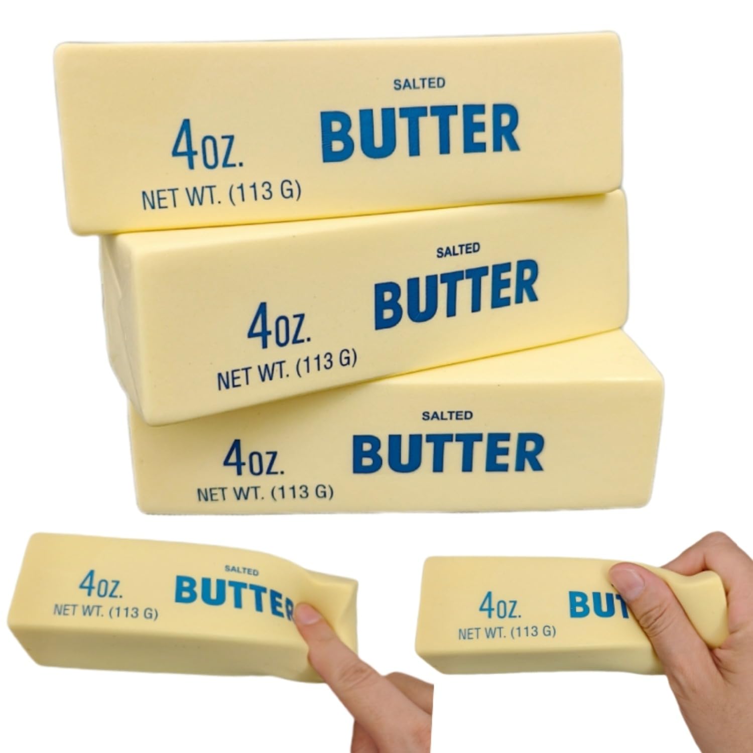 SUISUILE butter squishy 3pc set shows realistic texture for stress relief.