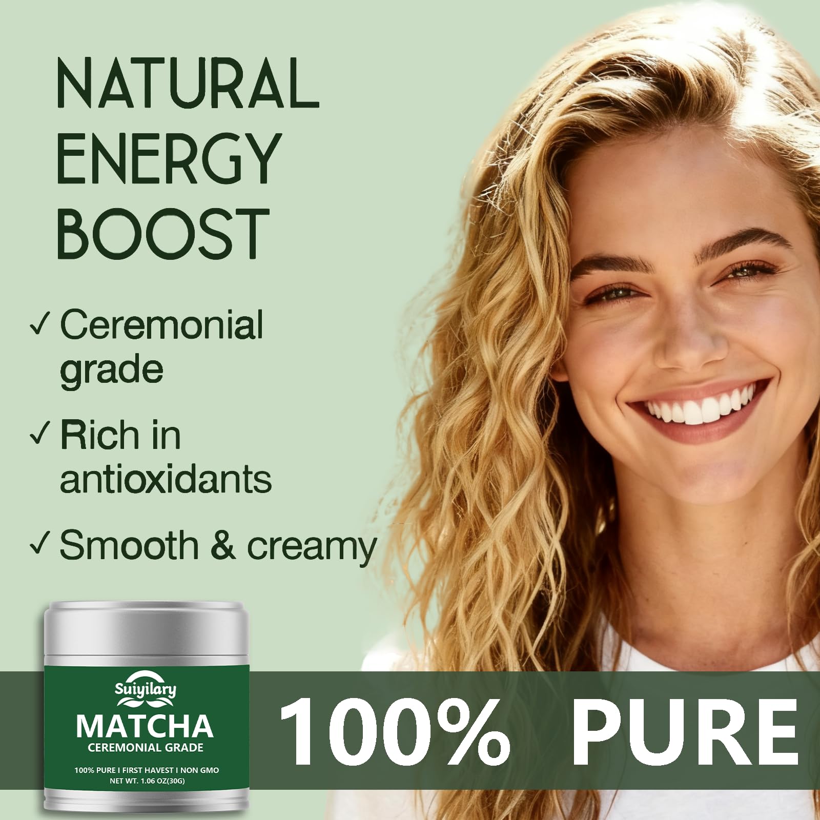 Suiyilary matcha in a cup illustrates calm focus and steady energy.