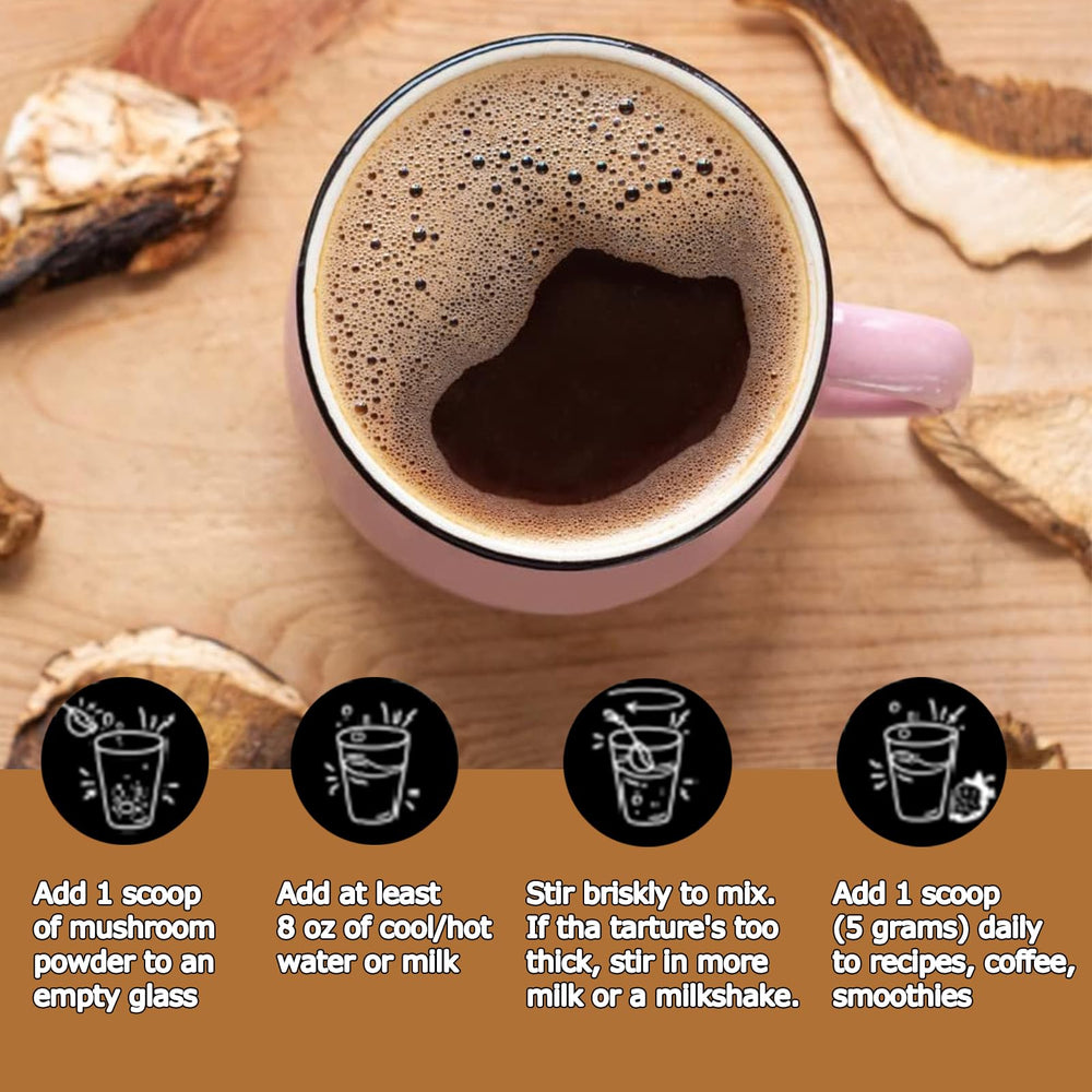 Suiyilary Mushroom Coffee ingredient list highlights Lion's Mane and Cordyceps