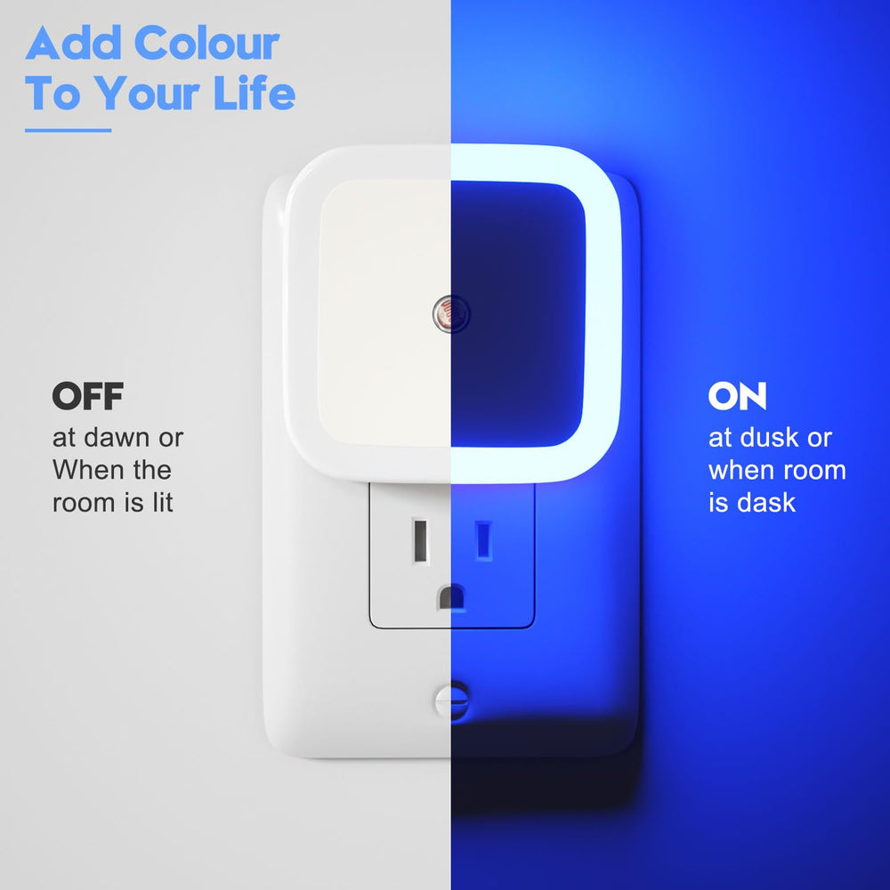 Sujeet dusk-to-dawn sensor night light activates automatically at dusk.