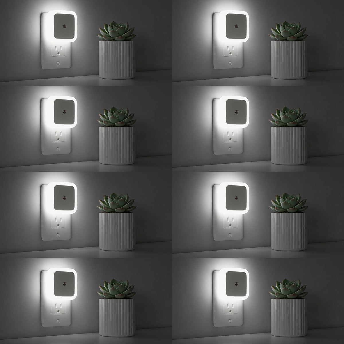 Sujeet Night Light eight-pack plug-in wall provides gentle illumination for every room.