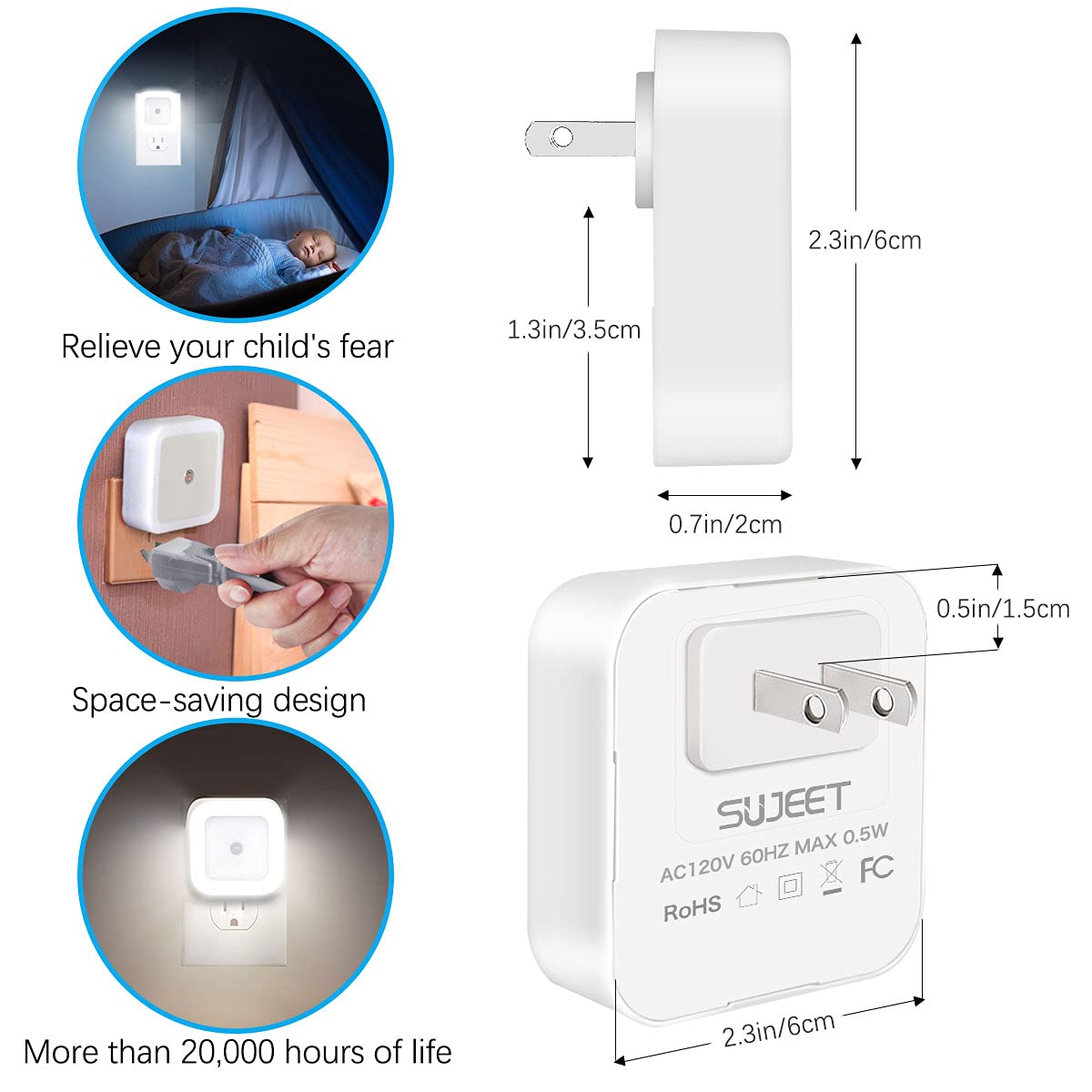 Sujeet Night Light energy-efficient 0.7 kWh yearly with 7 hours/day.
