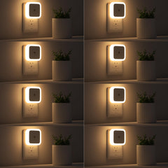 Sujeet Night Light 8-pack plugged into wall outlets for safe hallway illumination.