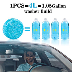 Sukh windshield washer tablet dissolving in reservoir for simple car cleaning