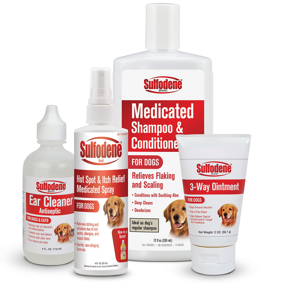 Sulfodene coat conditioning with aloe for healthier fur.