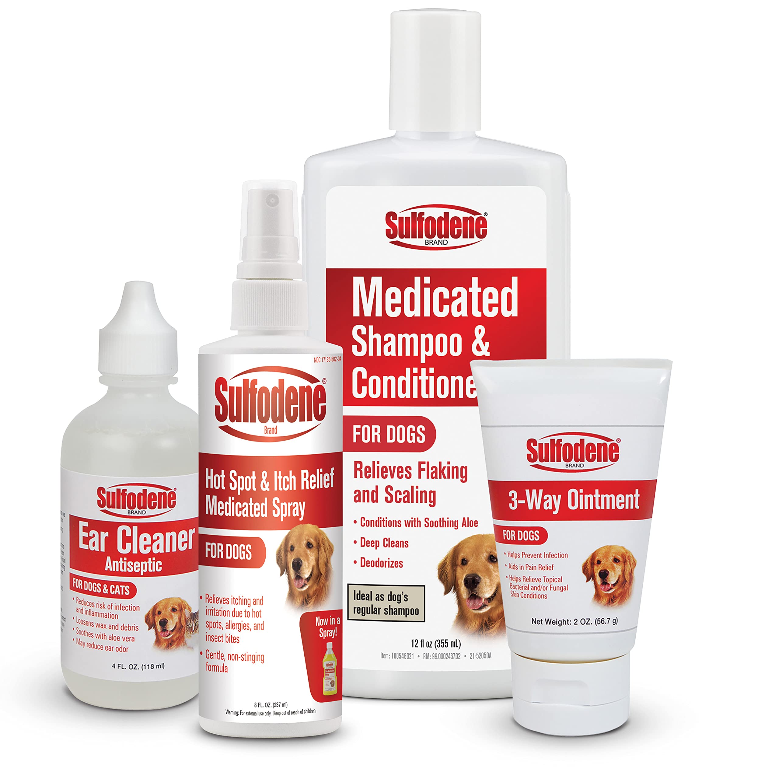 Back label details of Sulfodene 3-Way Ointment container