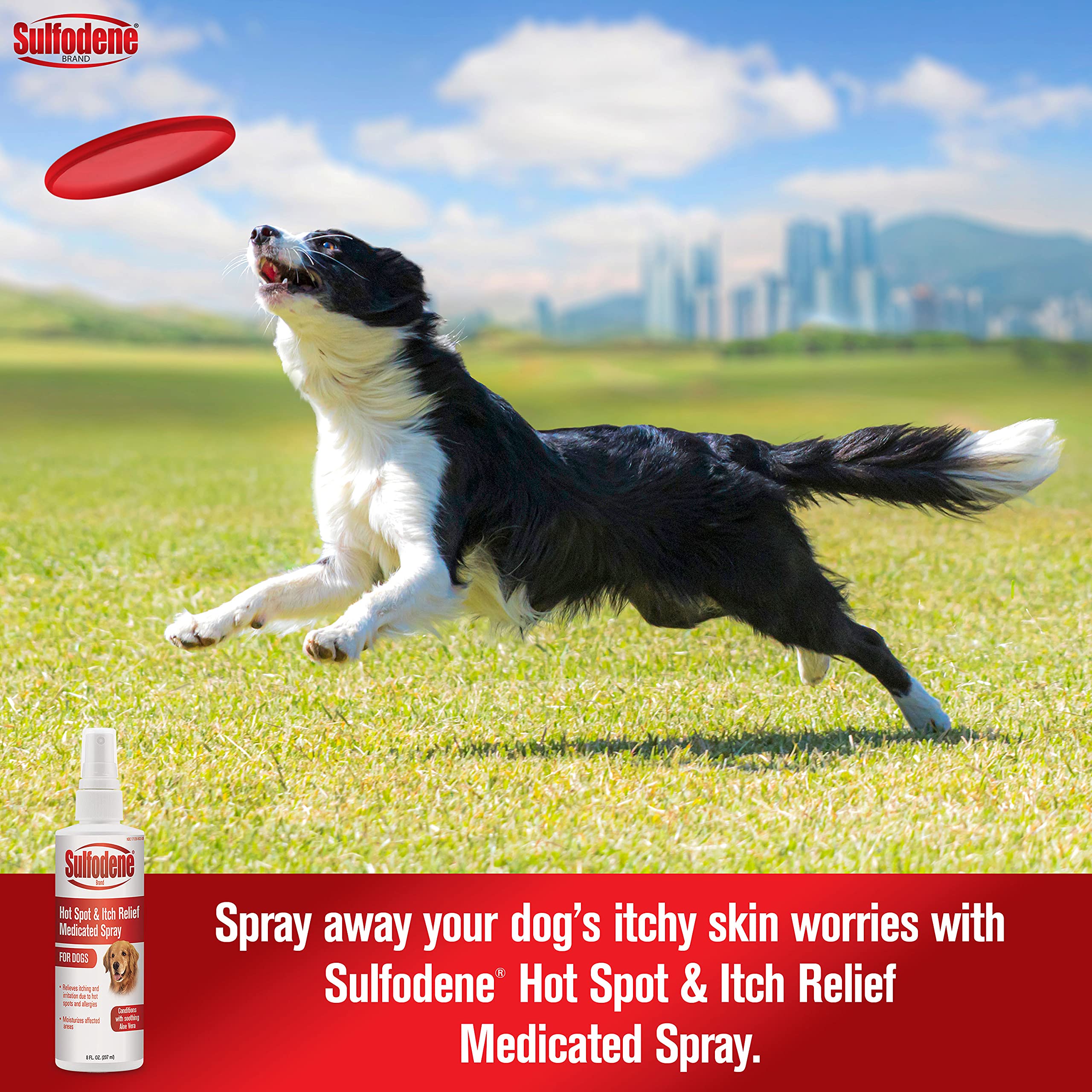 Sulfodene spray bottle closeup for easy spot treatment.