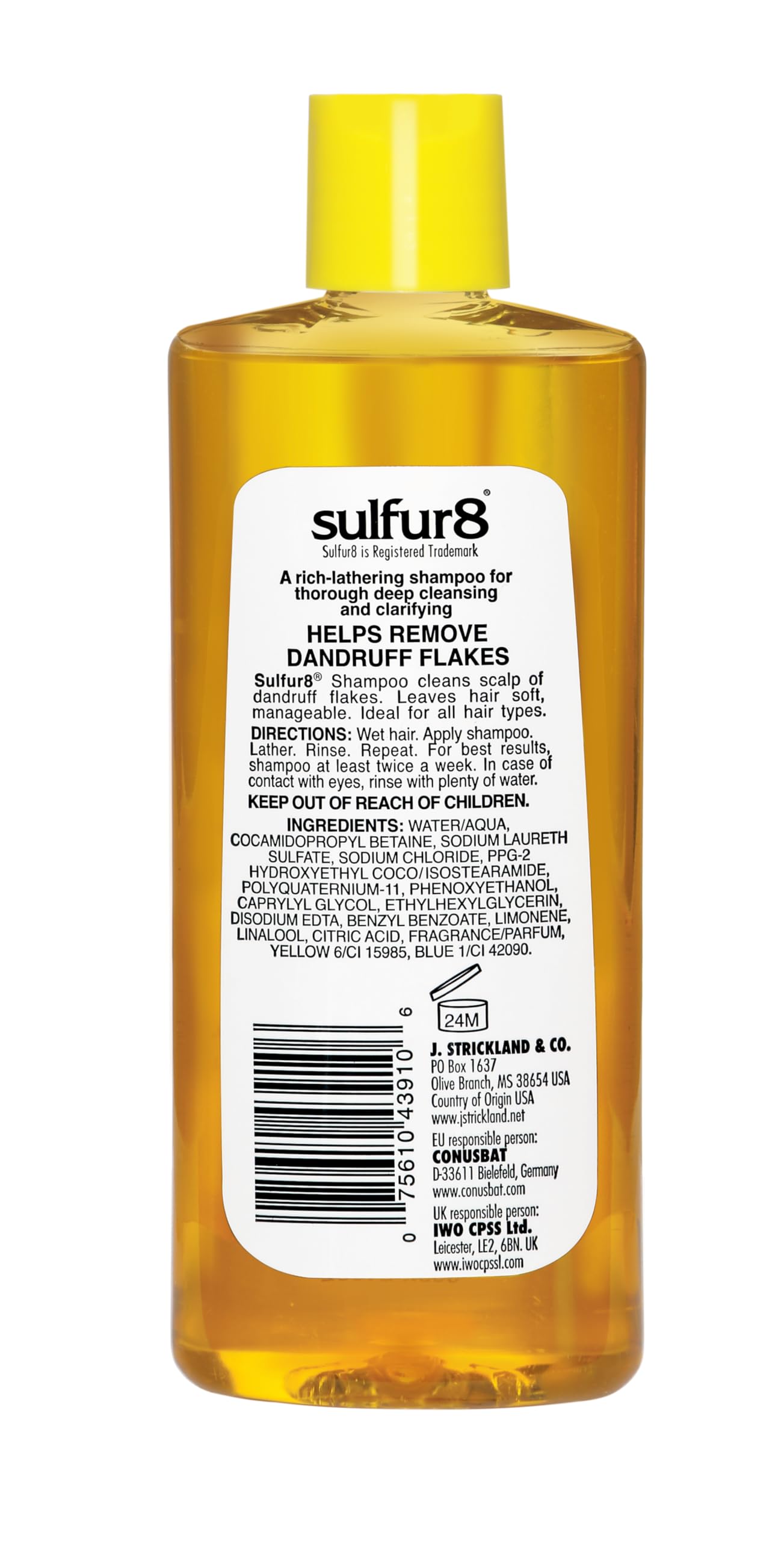 Sulfur8 conditioner bottle detangles hair without stripping moisture for smoother manageability