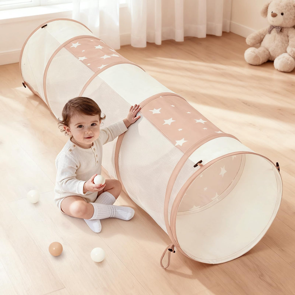 Sumbababy tunnel indoor fun helps with crawling, rolling, and problem solving.
