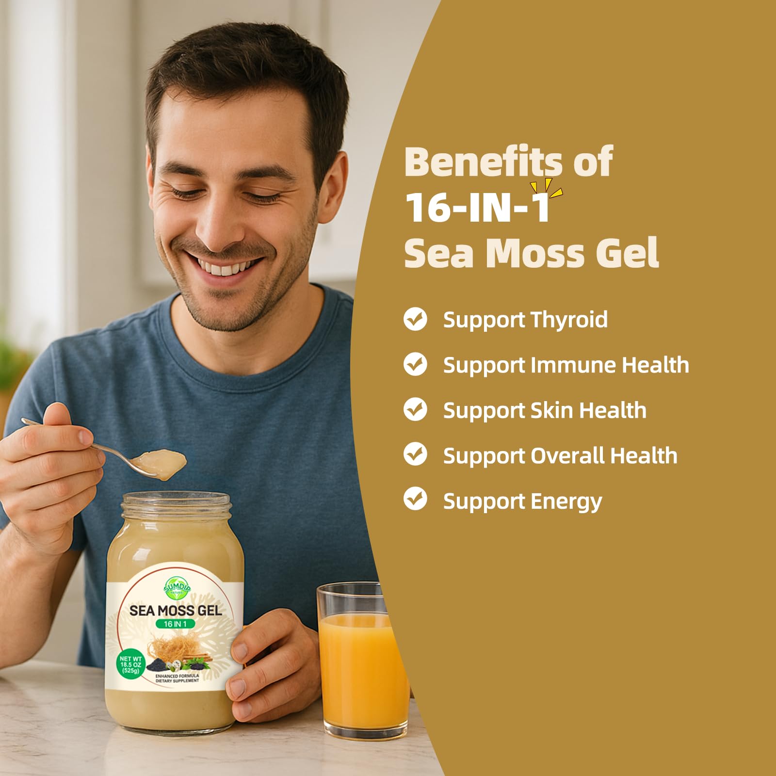 SumDIP Sea Moss Gel close-up texture showing smooth, rich gel consistency.