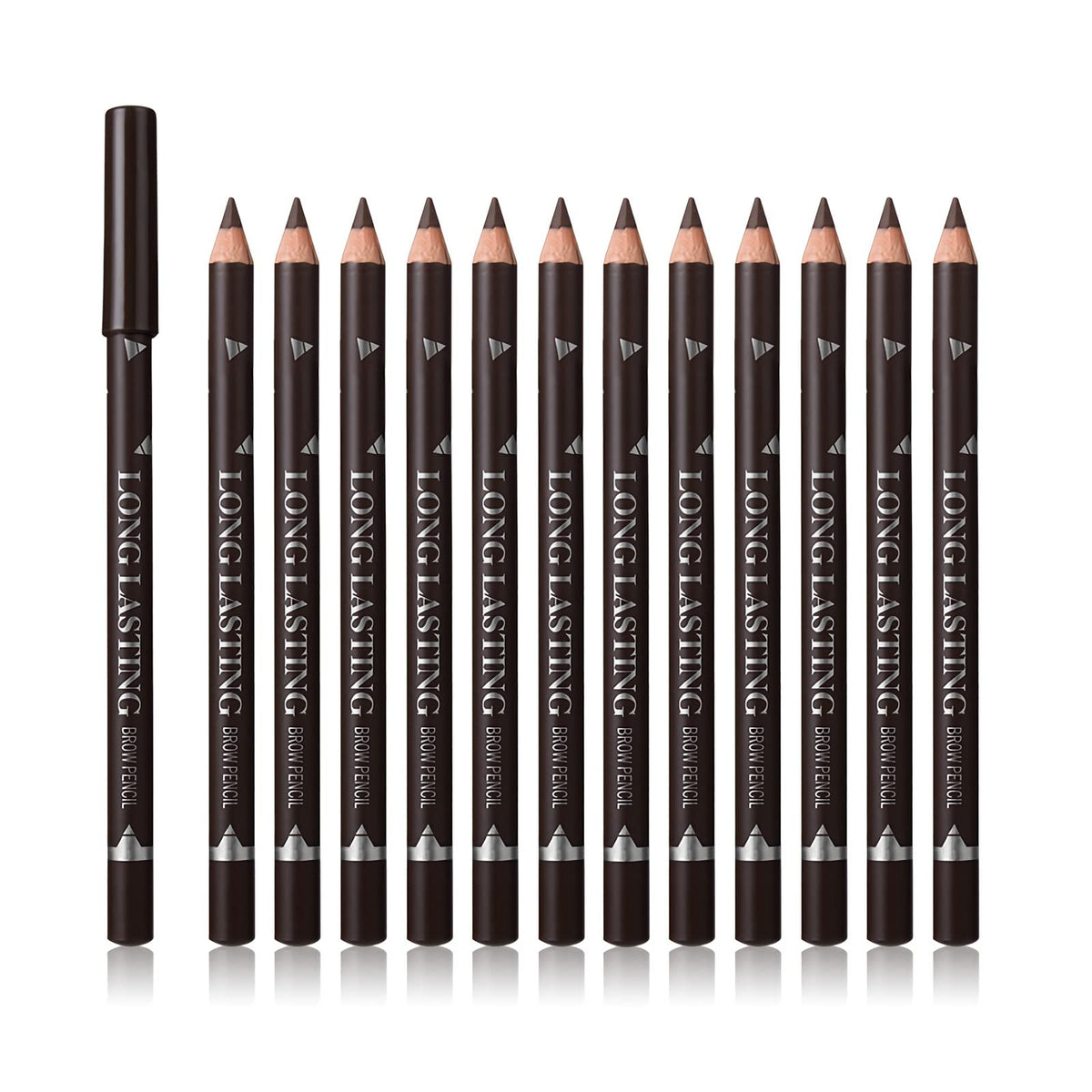 SUMEITANG 12-pc eyebrow pencil set in black for precise, natural brows.