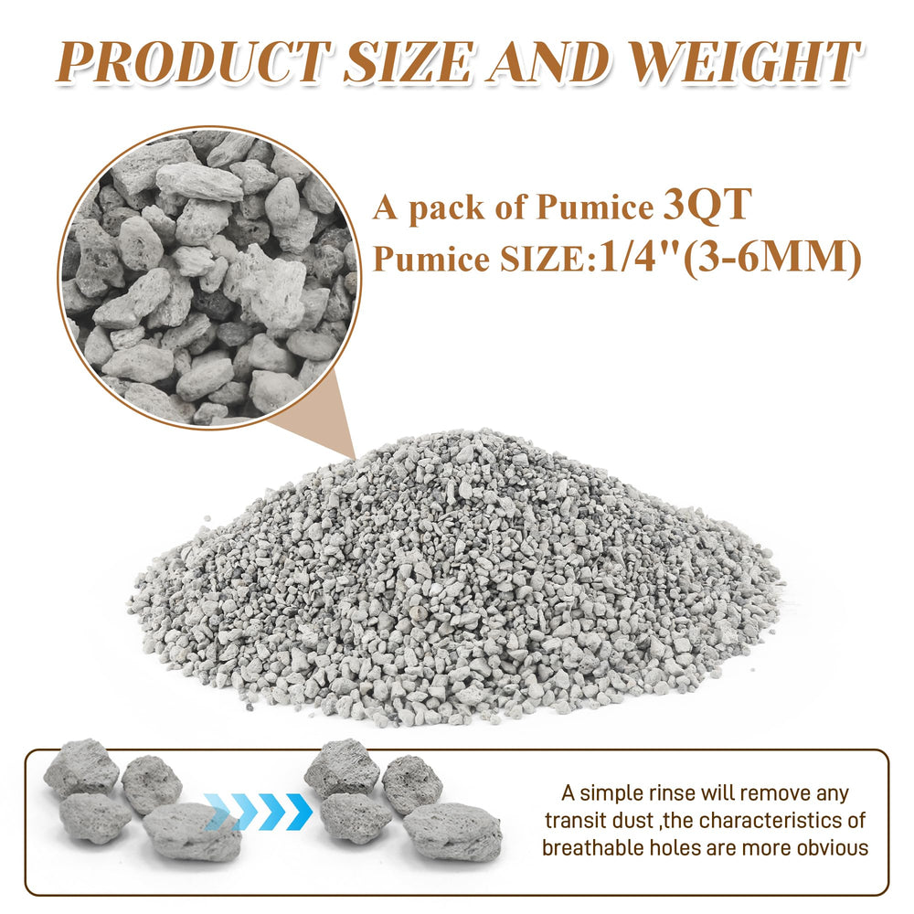 Sumloty pumice mixed into soil for succulent plant care and aeration