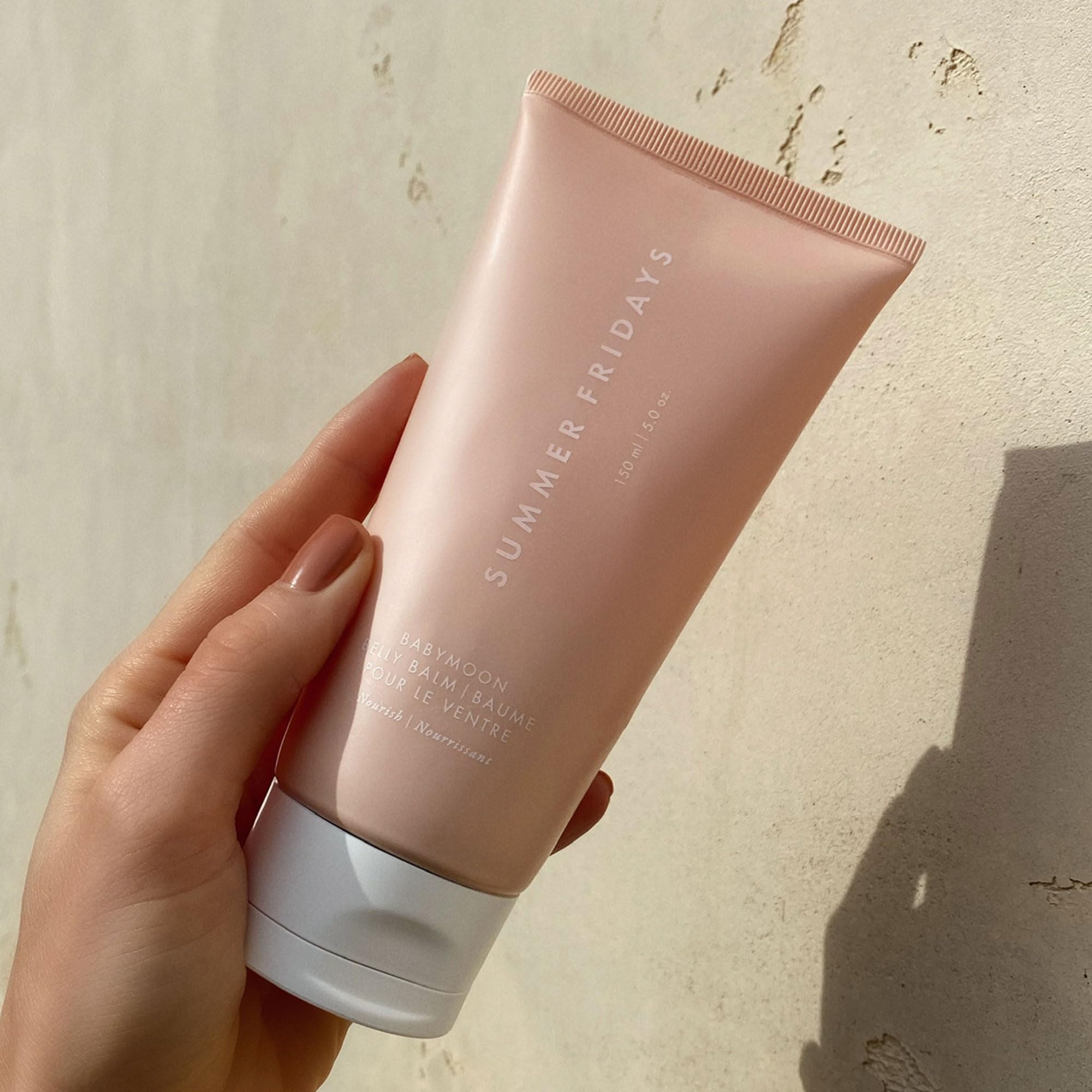 Summer Fridays Babymoon Belly Balm texture close-up shows velvety melt.