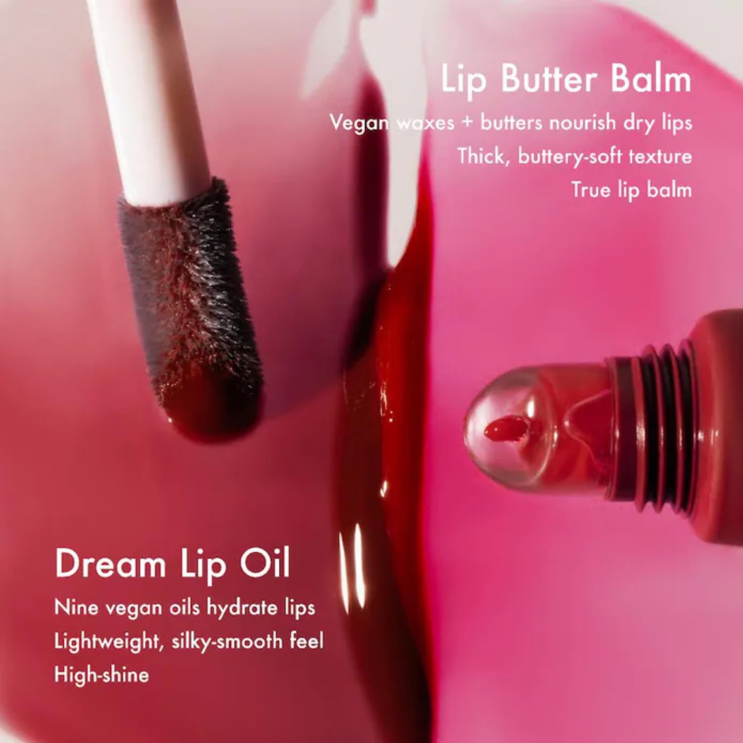 Summer Fridays Dream Lip Oil Midnight Berry shade swatch shows gloss.