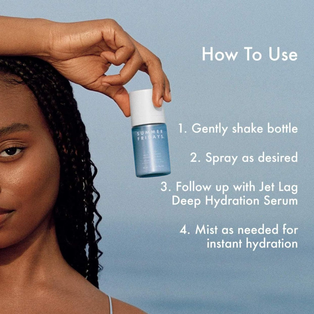 Jet Lag Mask + Moisturizer tube ready for on-the-go application.