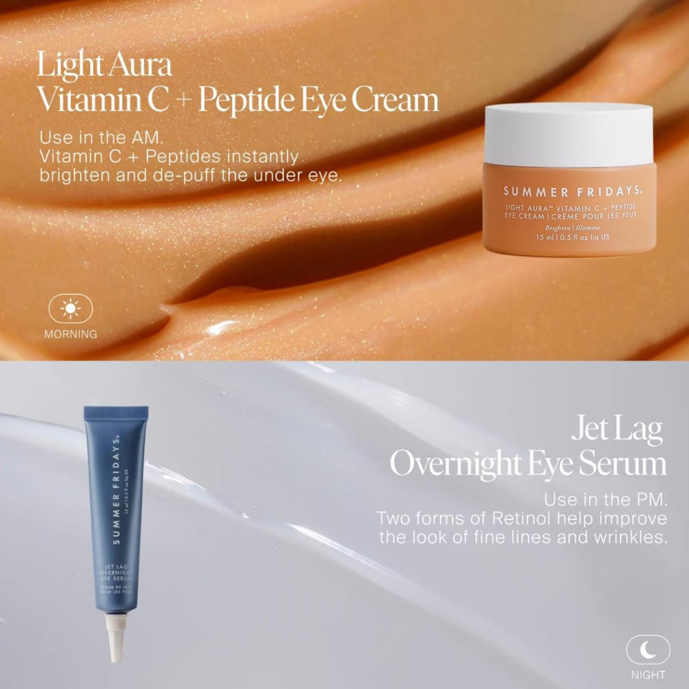 Jet Lag Overnight Eye Serum helps address fine lines around the eyes.