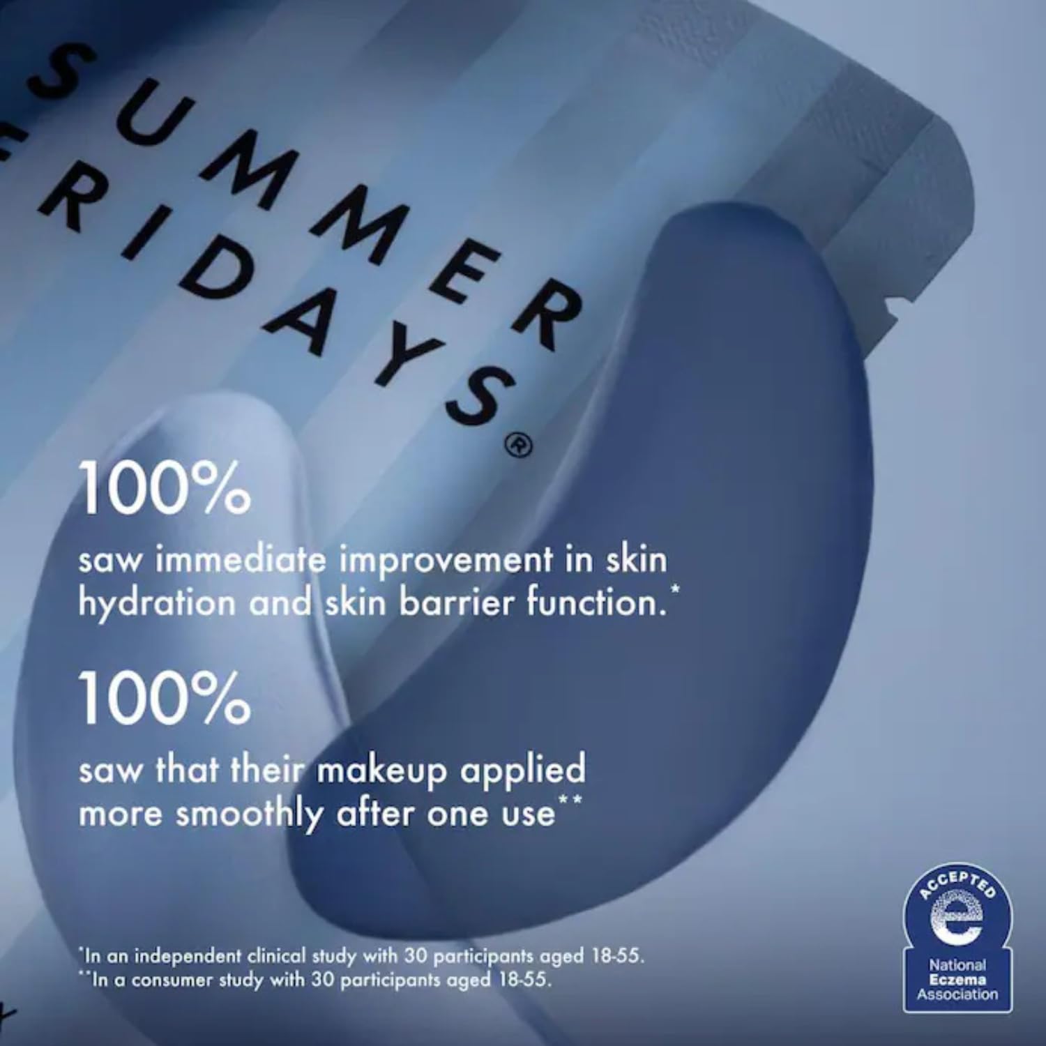 Under-eye patches featuring caffeine in Summer Fridays formula for brightness.