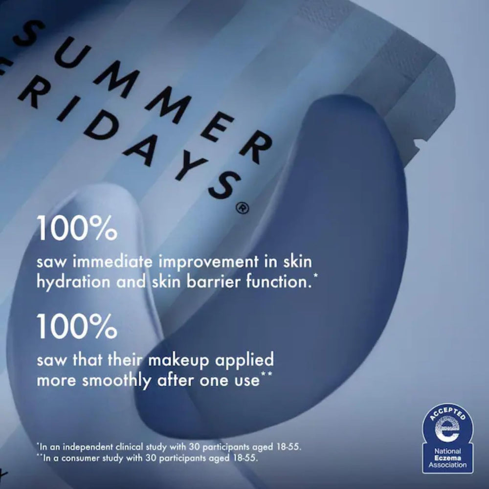 Under-eye patches featuring caffeine in Summer Fridays formula for brightness.