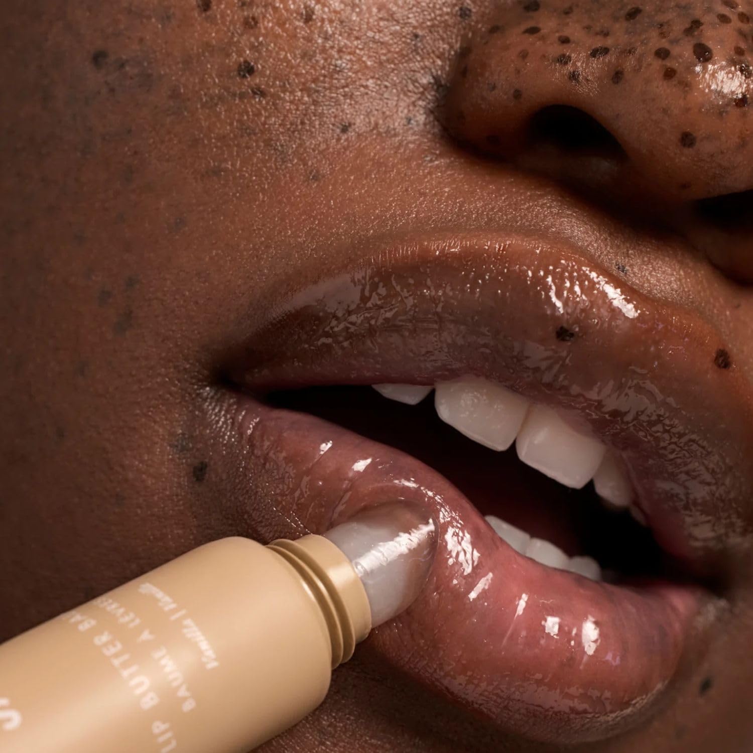 Summer Fridays Lip Butter Balm Vanilla closeup emphasizing vanilla aroma and smooth finish.