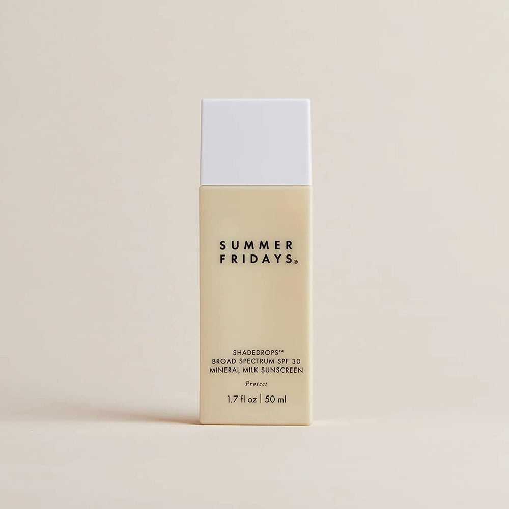 Summer Fridays ShadeDrops SPF 30 bottle cap highlighting secure, travel-friendly packaging