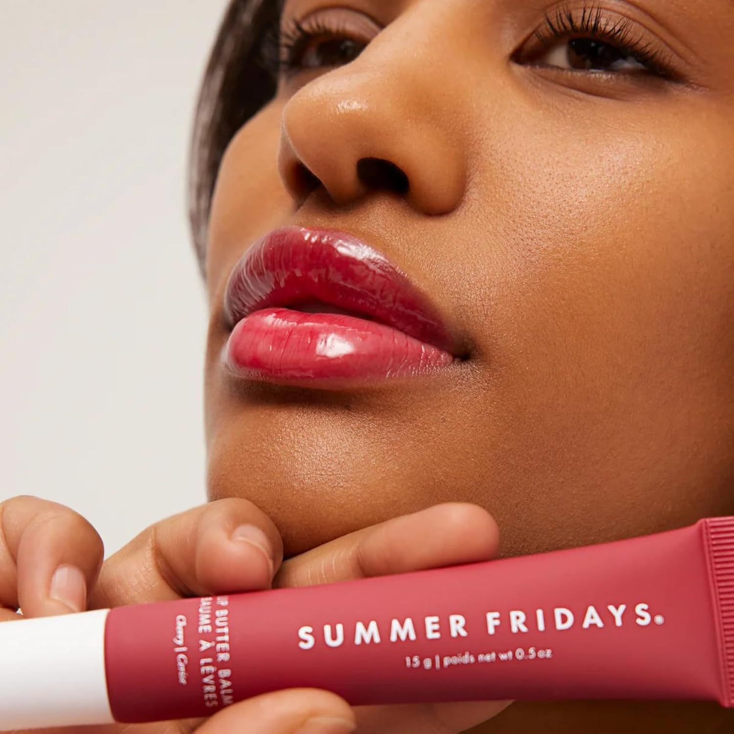 Product packaging of Summer Fridays lip balm with vegan branding