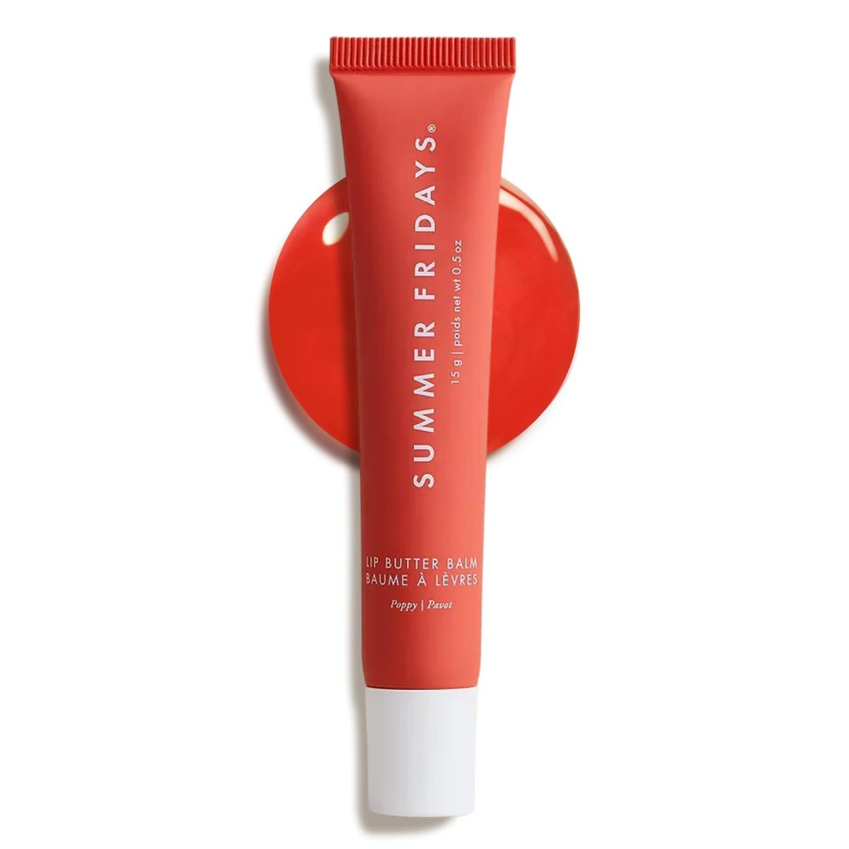 Summer Fridays Tinted Lip Butter Poppy swirls for velvety moisture and coral tint