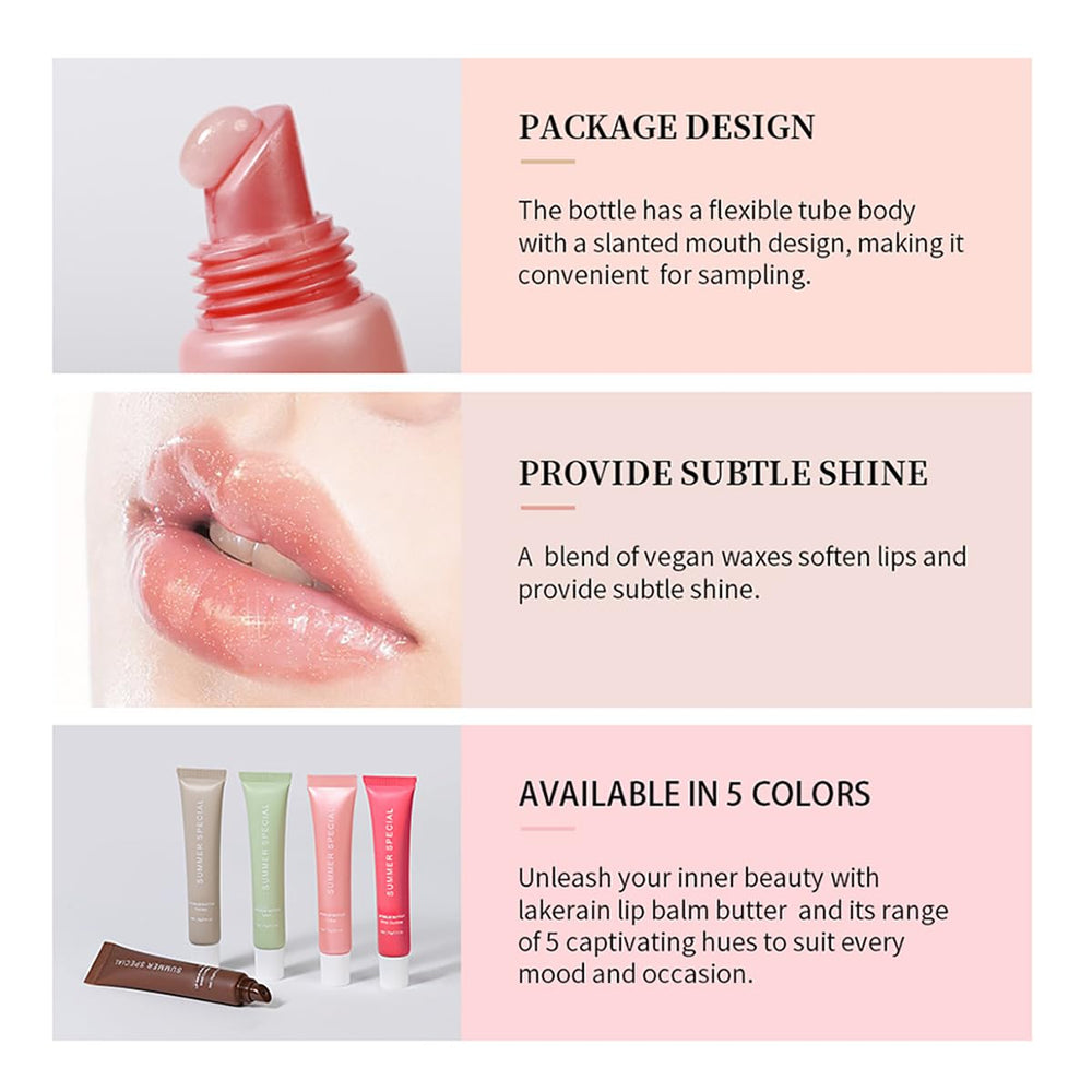 5-Color Summer Special Lip Balm Iced Coffee bottle delivers warm brown tint with lightweight hydration.