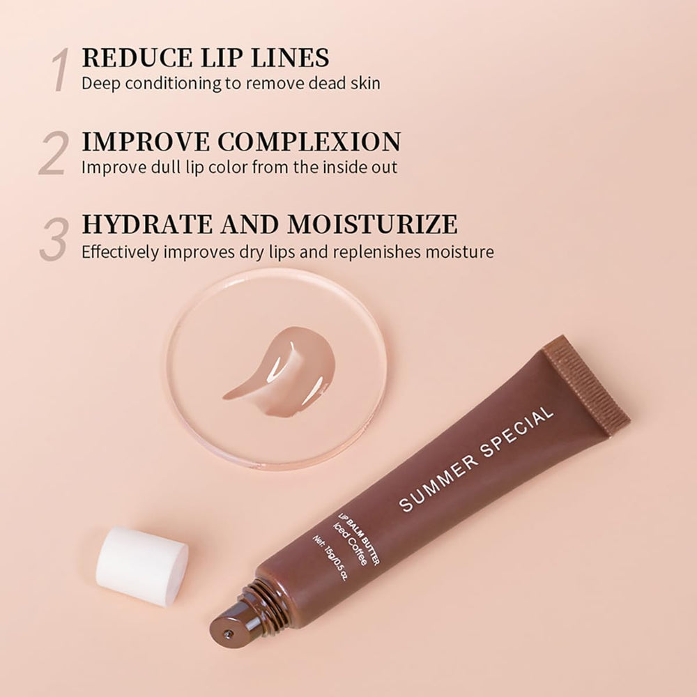 5-Color Summer Special Lip Balm Mint Clear bottle provides refreshing moisture and a subtle sheen.